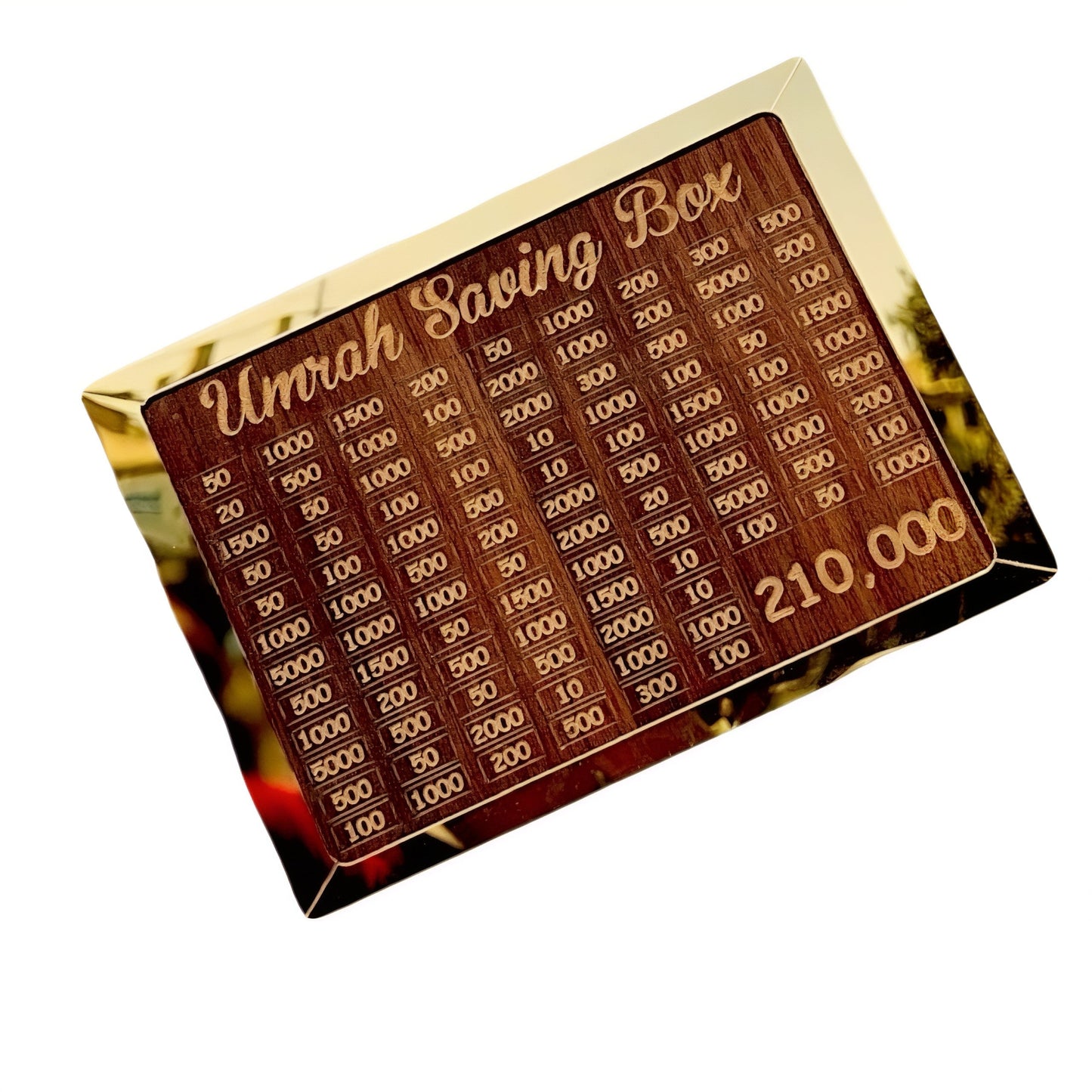 Umrah Savings Box – 280 Days Wooden Money Saving Jar | Hajj & Umrah Planner