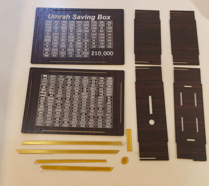 Umrah Savings Box – 280 Days Wooden Money Saving Jar | Hajj & Umrah Planner