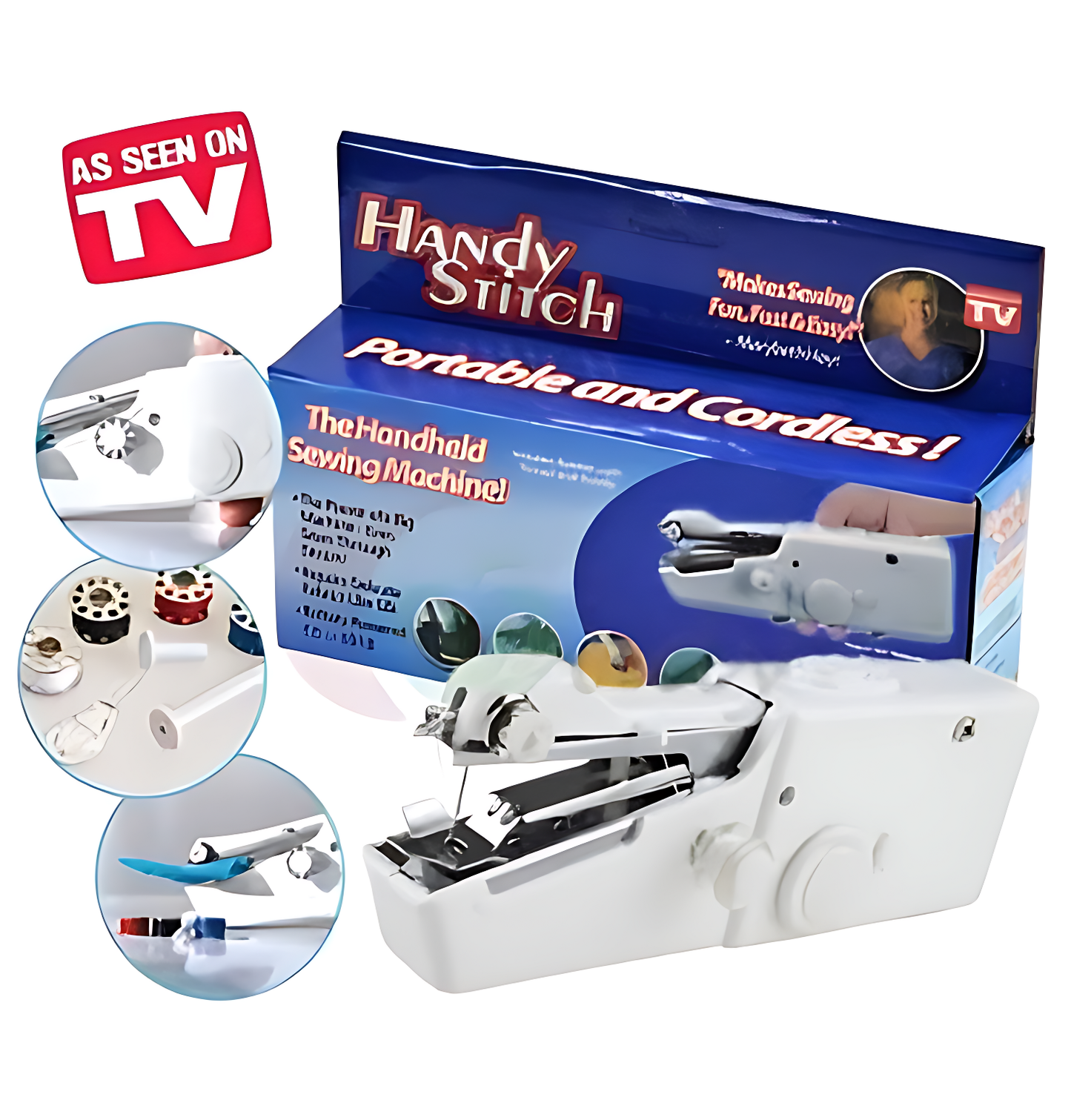 Handy Stitch Portable Mini Sewing Machine | Handheld Quick Fix Stitcher